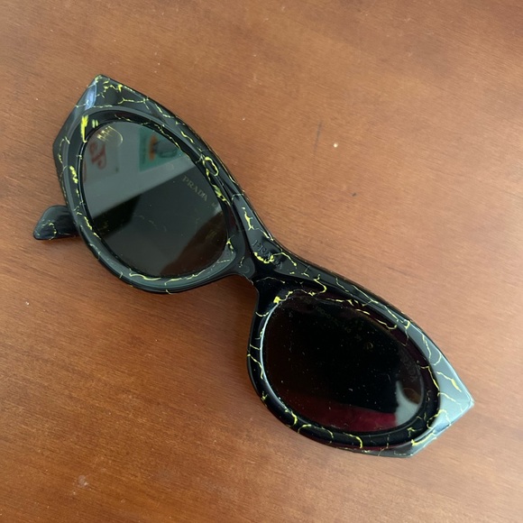 Prada dark yellow brown marble sunglasses PR-20ZS-19D01T - Picture 2 of 6